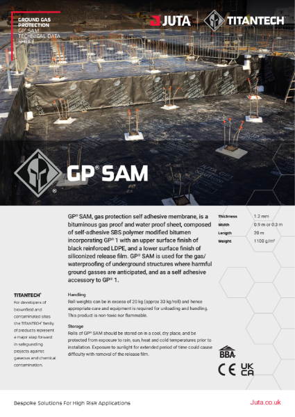 JUTA GP®1 SAM (Gas Protection - Self Adhesive Membrane)
