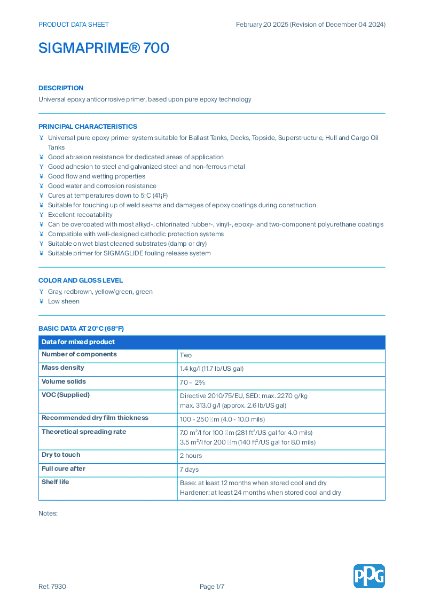 SIGMAPRIME® 700