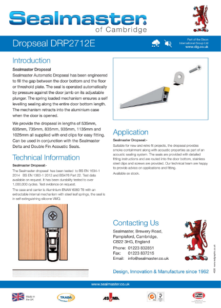 Sealmaster DropSeal Technical Data Sheet