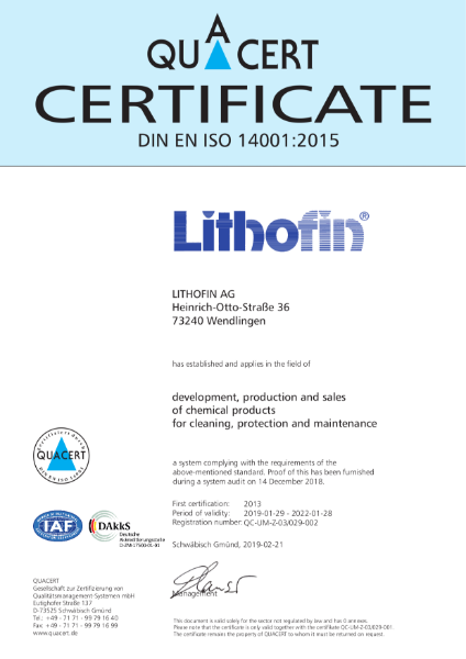 QM Certificate ISO 14001