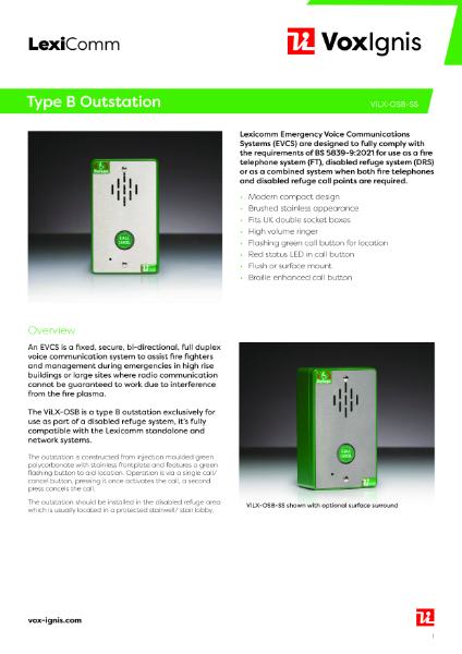 ViLX-OSB-SS Datasheet