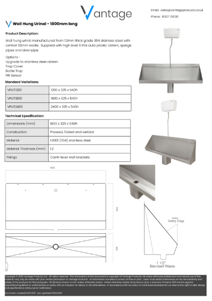 Product Data Sheet - VPUT1800