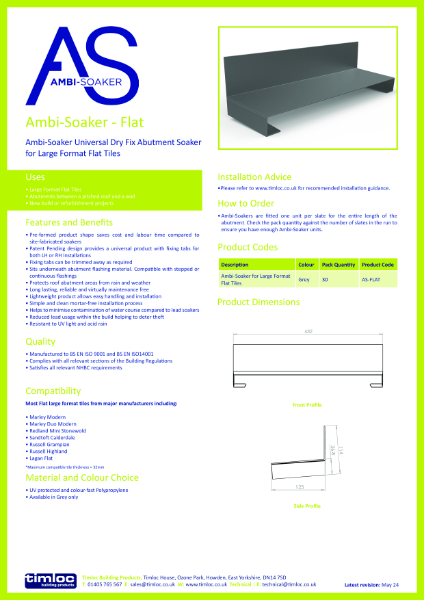 Ambi-Soaker - Flat Datasheet