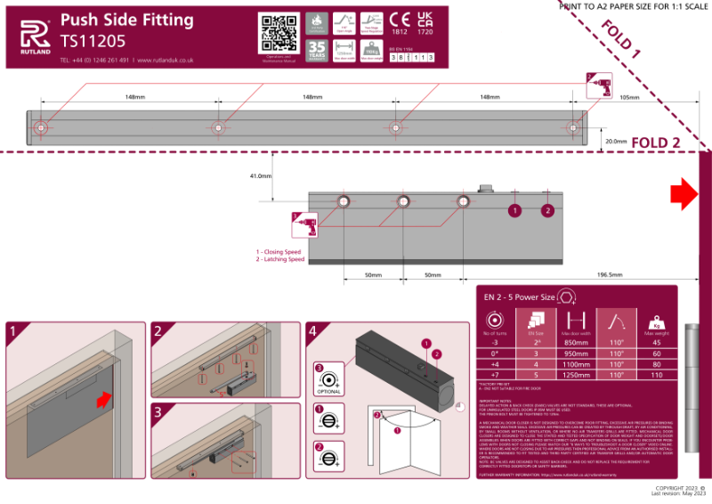 TS.11205 Fitting Instructions – Push side (parallel arm)