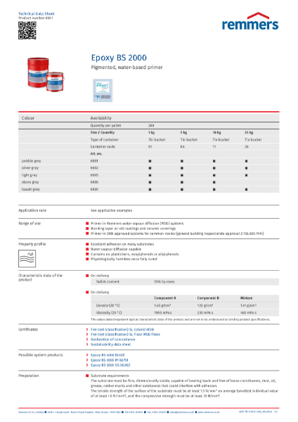 Technical Data Sheet - Epoxy BS 2000