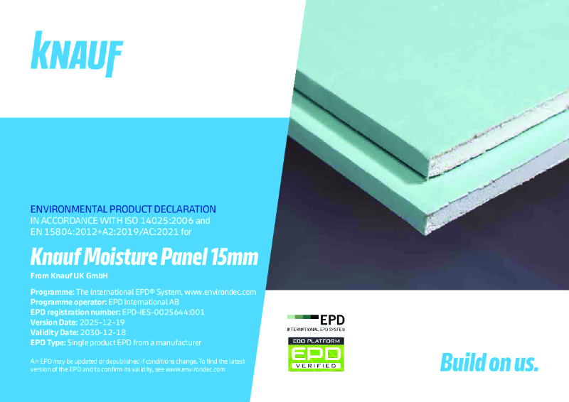 Knauf Moisture Panel 15mm EPD