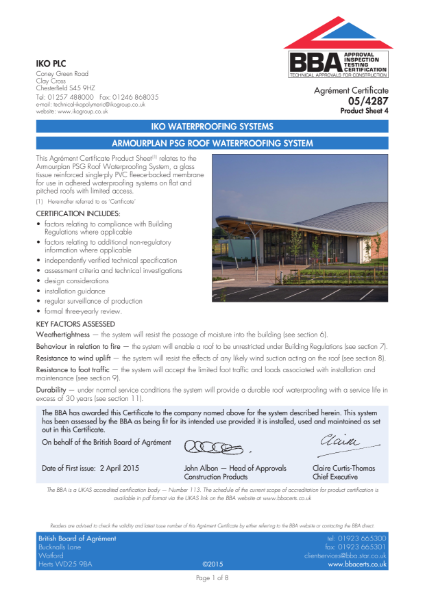 ARMOURPLAN PSG ROOF WATERPROOFING SYSTEM