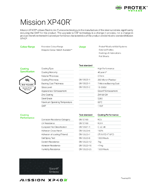 Mission XP40R - Data Sheet