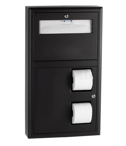 Surface-Mounted Seat-Cover Dispenser and Toilet Tissue Dispenser, Matte Black, B-3479.MBLK - Multi-function Dispenser