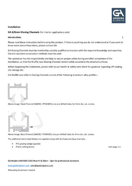 Install 6/8mm Shuffle-Less Glazing Channels