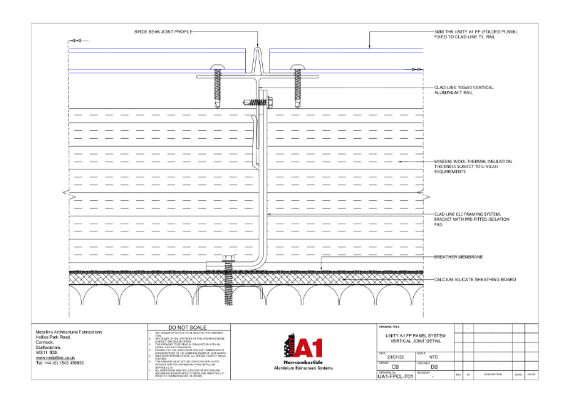 UNITY A1 FP-T01 VERTICAL JOINT Technical Drawing