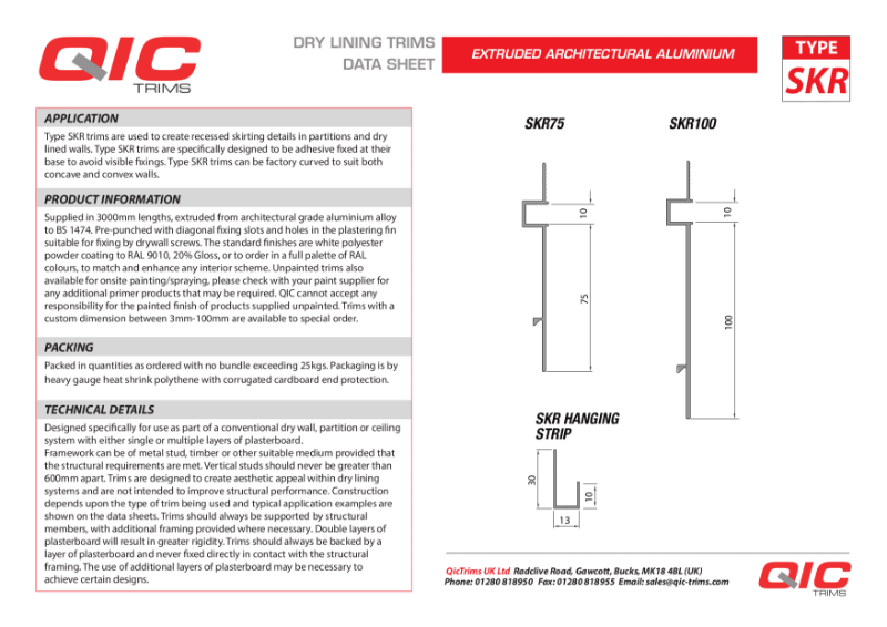 QIC SKR Skirting Solutions, Shadow Gap