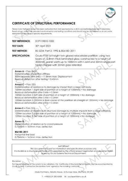 ST/P119810-1000 - Structural Performance - 12.8mm Laminated Glass & 12.8mm Laminated Glass 3000mm