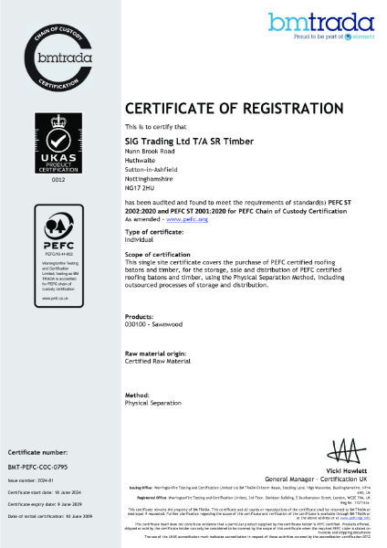 PEFC Chain of Custody Certification
