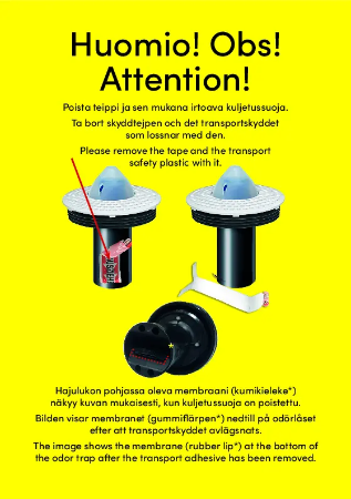 Kuljetussuojan poisto-ohje