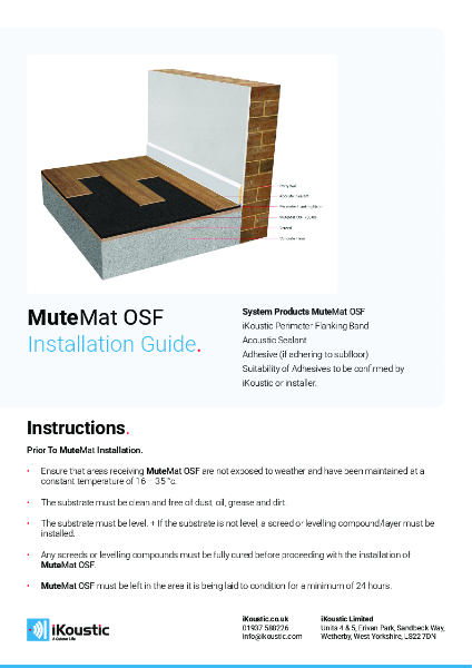 MuteMat® OSF Installation Guide