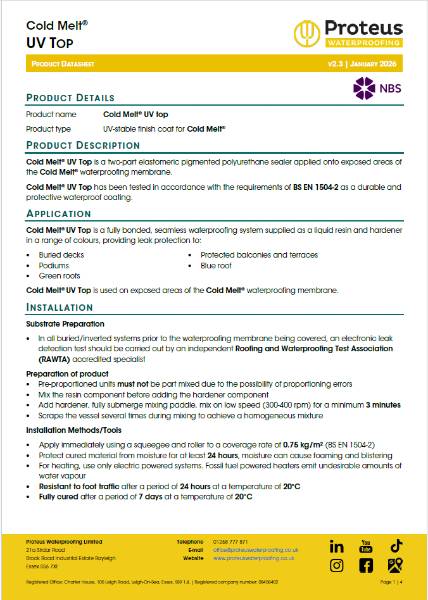 Product Data Sheet - Cold Melt® UV Top
