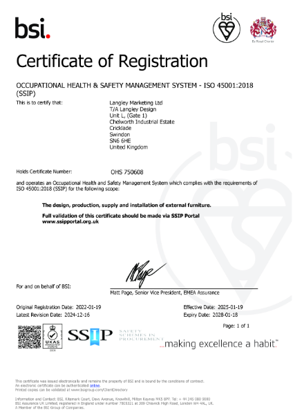 ISO45001:2018 Occupational Health & Safety Management System