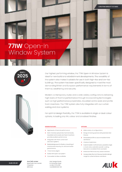 AluK 77IW Open-In Window System Datasheet