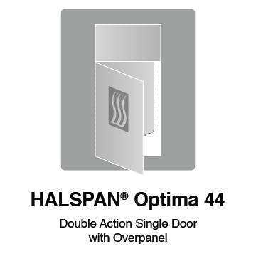 HALSPAN® Optima 44 mm Internal Fire Rated Door Blank - Double Acting Single Doors With Overpanel