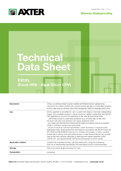 Axter Excel Waterproofing Membrane Data sheet