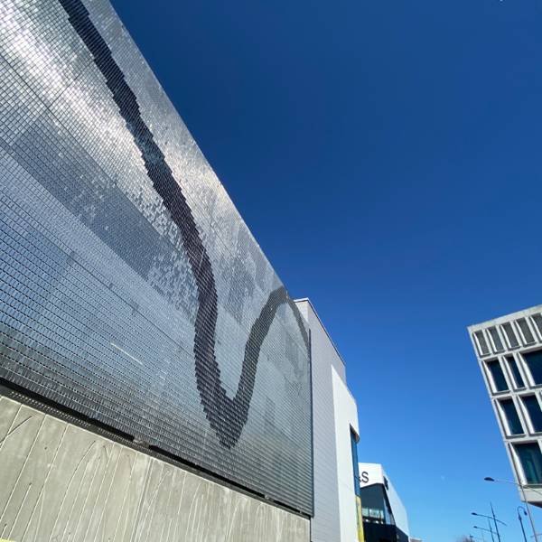 STEREO-KINETIC®  Wall cladding creates a distinctive piece of public art at Rochdale Riverside