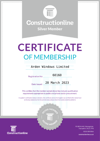 Constructionline Silver Member Certificate