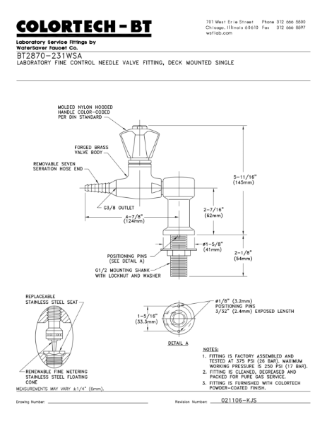 BT2870-231WSA Drawing