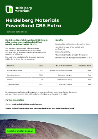 PowerSand CBS Extra (cement bound sand) TDS