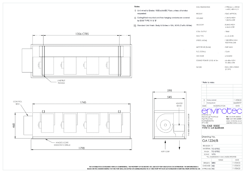 GA1224B - EAB 1800E TYPE C AIR BARRIER