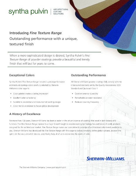 Sell Sheet Fine Texture collection