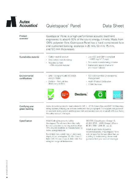 Quietspace Datasheet