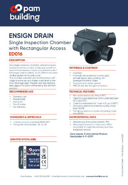 ED016 - SINGLE RECTANGULAR ACCESS CHAMBER