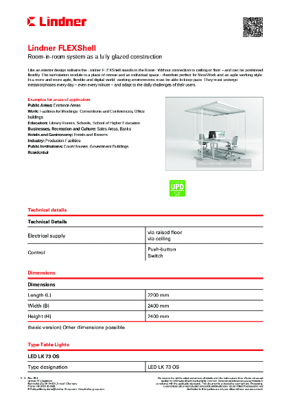 Lindner FLEXShell - Data sheet