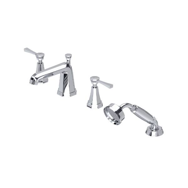 Deco Four-Hole Bath-Shower Mixer With Lever Or Crosstop Handles - Bath Tap