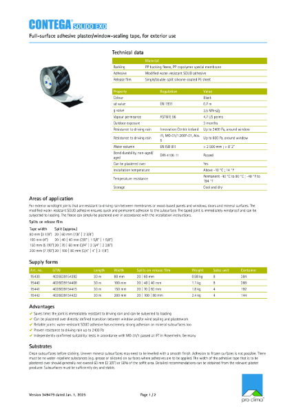 Contega Solido Exo Technical Datasheet