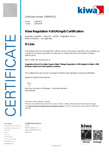 Kiwa use of KUK regulation 4