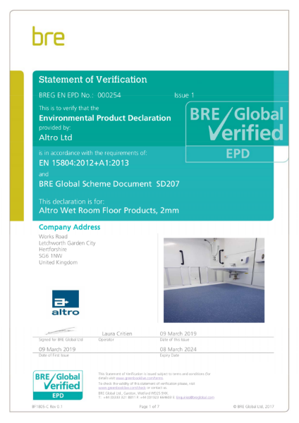 BRE Environmental Product Declaration