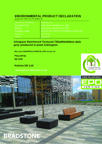 Ultrapave Reinforced Textured 750x600x63 Dark Grey EPD (Ashington)