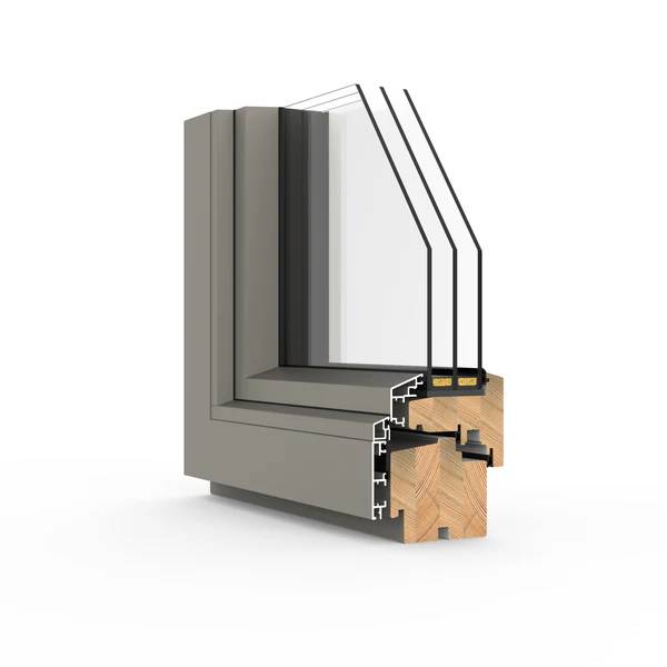 P33A/T Tilt & Turn Triple-Glazed Inward Open Alu-Clad Timber / Timber Only Window