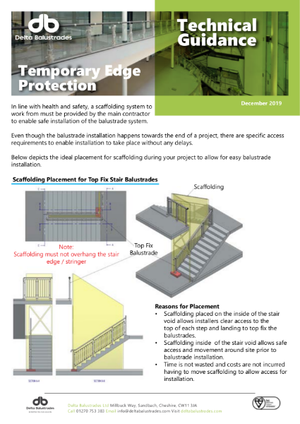 Balustrade Technical Guidance for Temporary Edge Protection