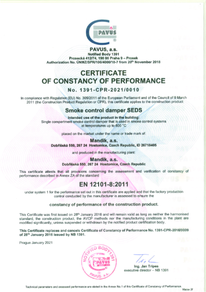 SEDS – Certificate
