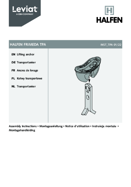 HALFEN FRIMEDA TPA: Assembly Instructions