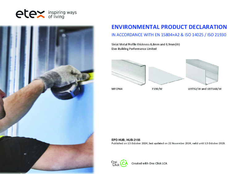 EPD - Siniat Metal Profiles 0.8mm and 0.9mm