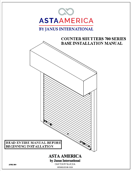 Series 700 Installation Instructions