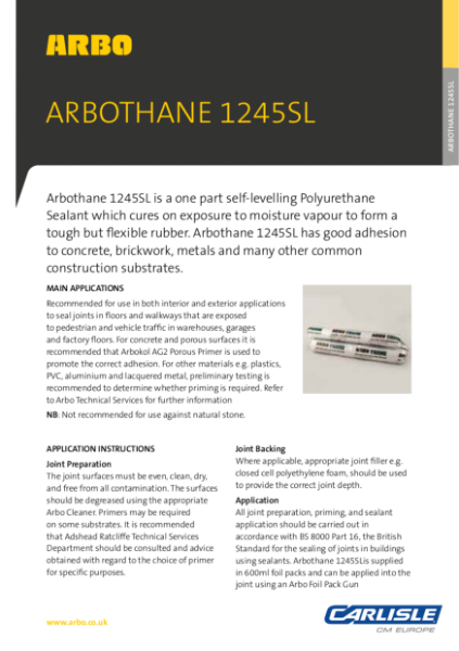 ARBOTHANE 1245SL Data Sheet