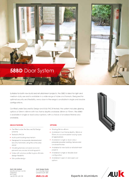 AluK 58BD Door System Datasheet