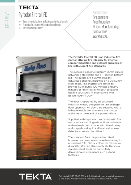 Pyrodor Fireroll FD Datasheet