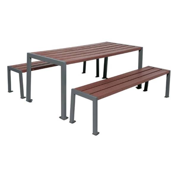 Silaos® picnic table with recycled plastic slats. - Street furniture