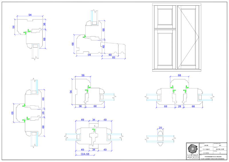 42 casement window diagram